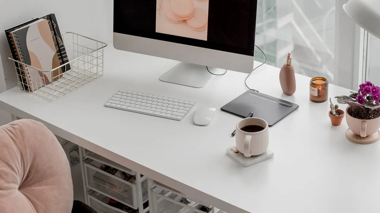 A clean desk setup for success.
