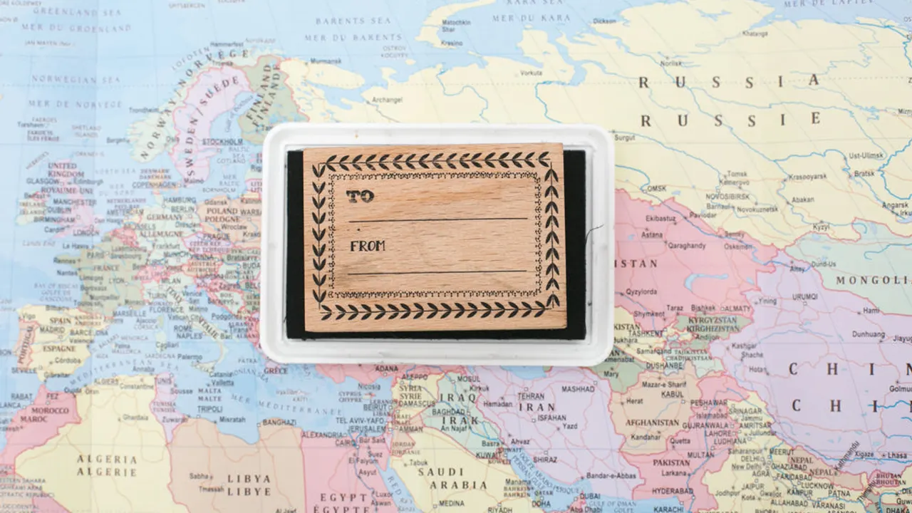 Shipping label.