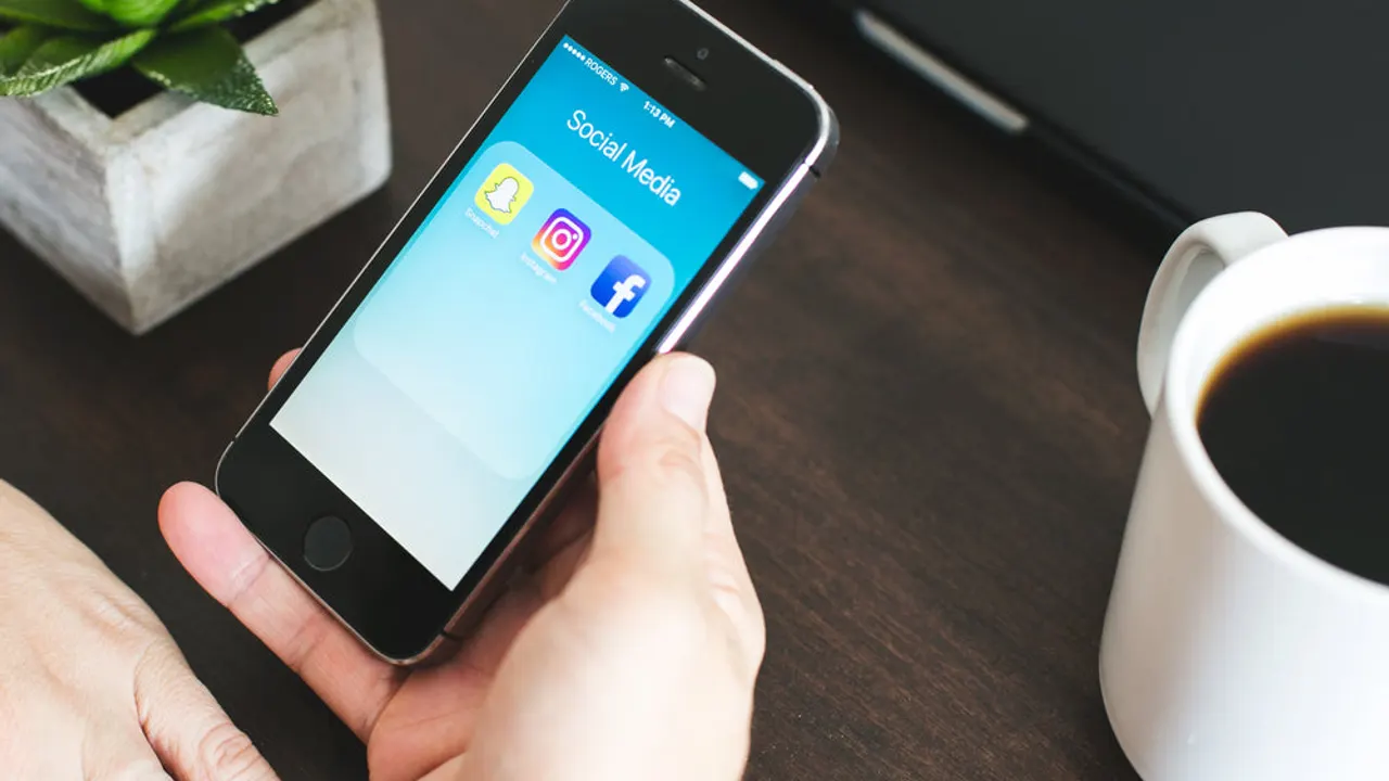 Social media on cell phone.