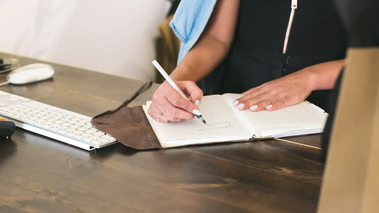 Small business making notes.