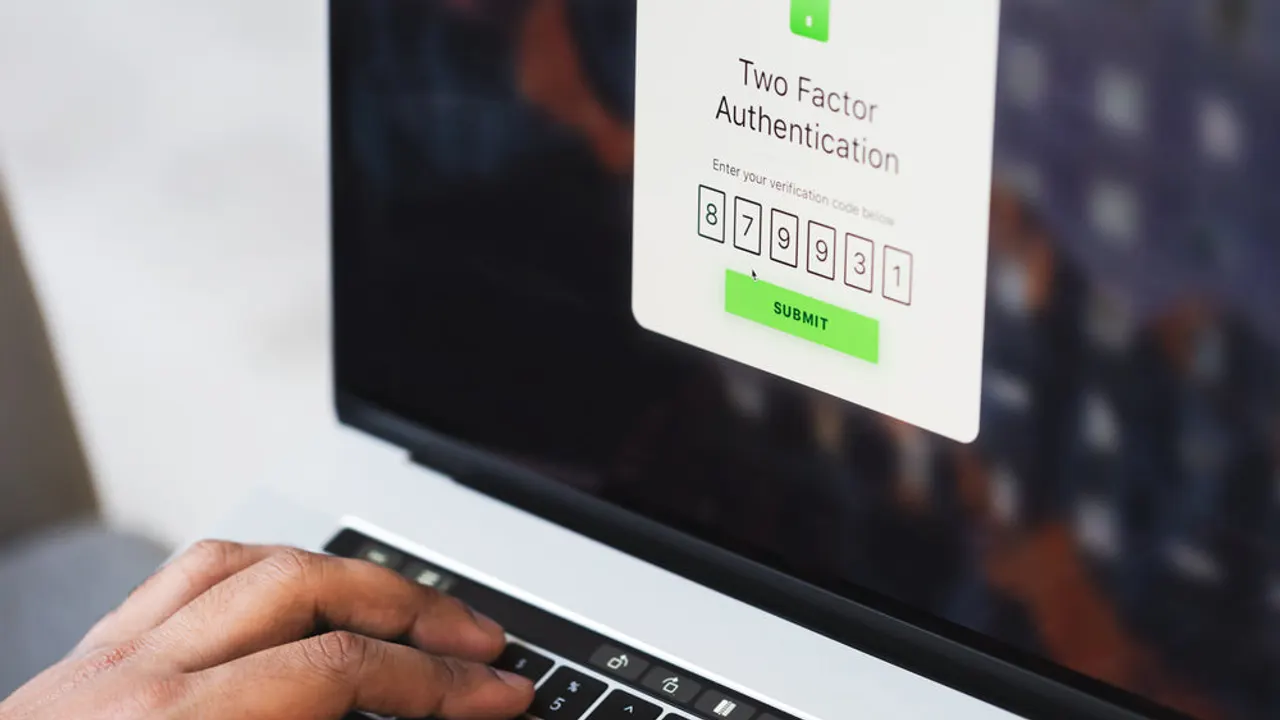Two factor authentication verification code.