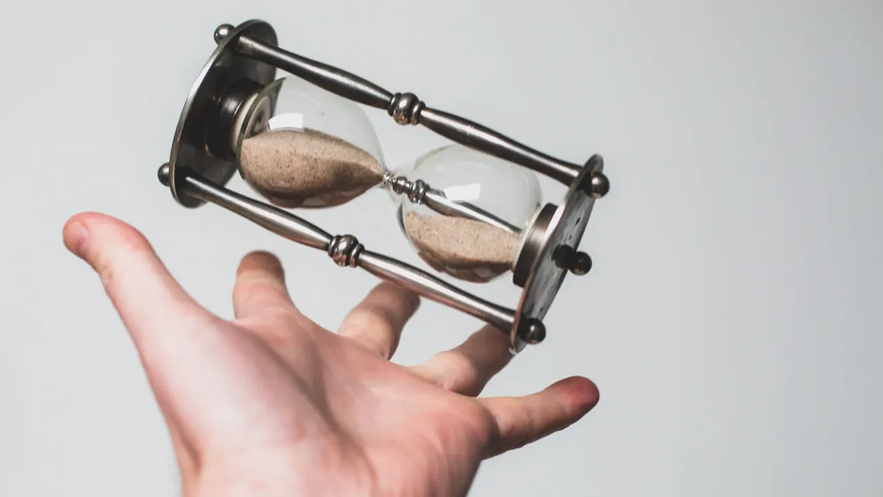 Catching time hourglass.